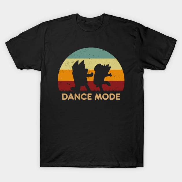 Retro Sunset - Bluey Dance Mode T-Shirt by GoodIdeaTees